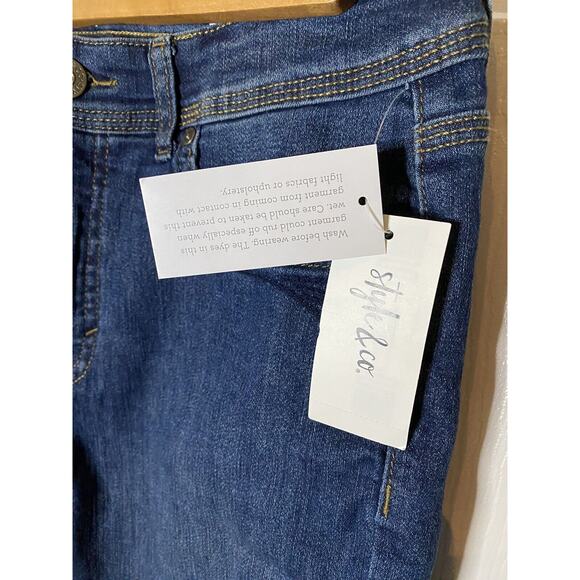 Style & Company Demin Jeans 6 Short Straight Leg High Rise Tummy Control NWT - Picture 6 of 13